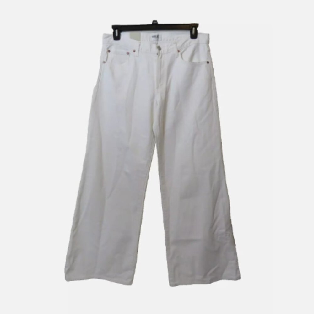 Agolde White Wide-Leg Flare Jeans - Picture 2 of 9